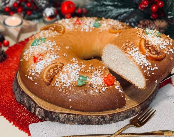 Roscón de Reyes vegano en Madrid. Roscón sin relleno de Freedom Cakes