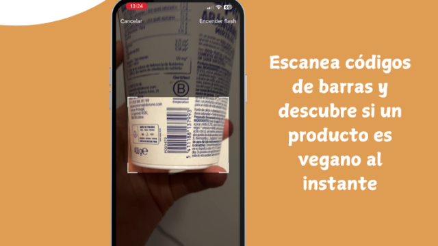 App para escanear códigos de barras y encontrar productos veganos